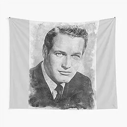 Paul Newman Art, Watercolor BW, D42 Tapestry