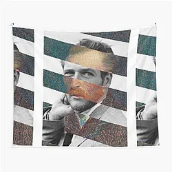 Van Gogh Self Portrait and Paul Newman Pop Retro Vintage Mashup Collage Wall Hanging
