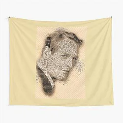 A Tribute to Paul Newman Actor and Legend Vintage Sketch Art Style Tapestry