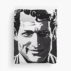 Paul Newman portrait drawing duvet cover