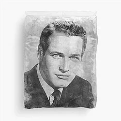 Paul Newman Art Watercolor Duvet Cover
