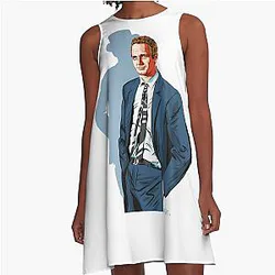 Paul Newman - An illustration by Paul Cemmick A Line Dress