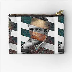 Van Gogh Self Portrait and Paul Newman Pop Retro Vintage Mashup Zipper Pouch