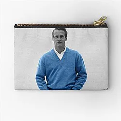 Paul Newman in a blue sweater pouch