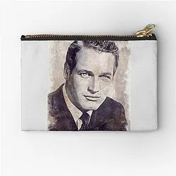 Paul Newman Vintage Watercolor Zipper Pouch