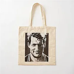 Paul Newman portrait drawing Cotton Bag