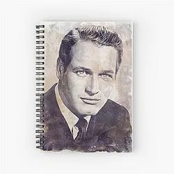 Paul Newman Art vintage watercolor Spiral Notebook