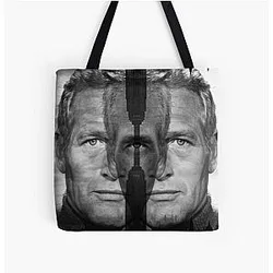Paul Newman Over Print Tote Bag