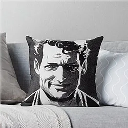 Paul Newman portrait throw pillow