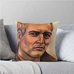 Paul Newman Celebrity Portrait Throw Pillow