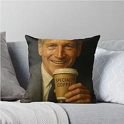 Paul Newman Drinking Coffee Throw Pillow