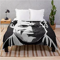 Paul Newman portrait drawing throw blanket