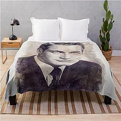Paul Newman vintage watercolor throw blanket