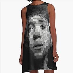 Paulo Londra BRICK EFFECT DESIGN A Line Dress