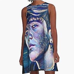Paulo Londra Midnight Pintura A-Line vestido