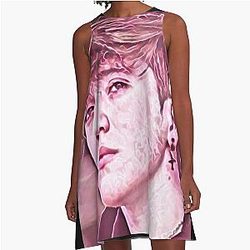 Paulo Londra Rose Gold Effect A-Line Dress