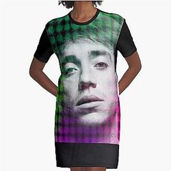 Paulo Londra Retro Multicolor vestido de camiseta gráfica