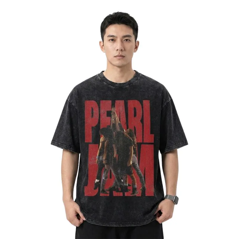 Pearl Jam Washed T-Shirt – Rock Band Streetwear Design | Pearl Jam