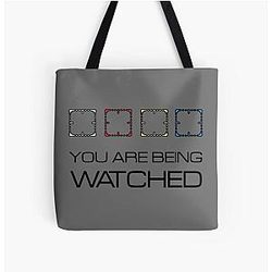 Person of Interest You Are Being Watched All Over Print Tote Bag