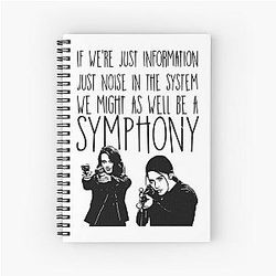Person of Interest Movie Root Shaw Mashup Tracing Line Infinite Vintage Spiral Notebook