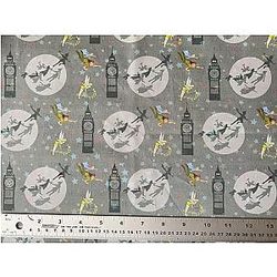 Peter Pan Cotton Fabric - Neverland Print, 5 Yards for Face Masks & Crafting