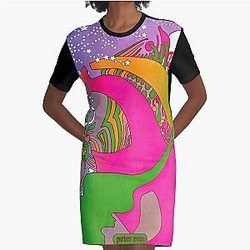 original artwork by peter max, peter max digital painting for sale Graphic T-Shirt Dress