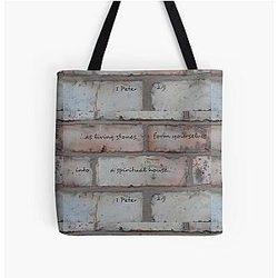 1 Peter 2:5, living stones All Over Print Tote Bag