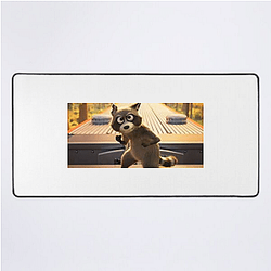 Raccoon Rogue Pets On A Train Mouse Pads