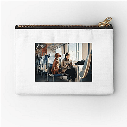 Police Dog Pets On A Train Zipper Pouches