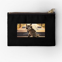 Raccoon Rogue Pets On A Train Zipper Pouches