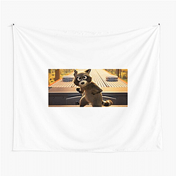 Raccoon Rogue Pets On A Train Tapestries