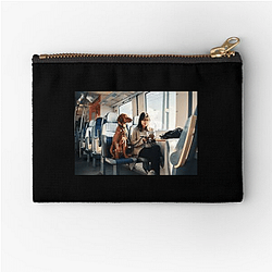 Police Dog Pets On A Train Zipper Pouches