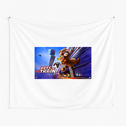 Heroic Paws Pets On A Train Tapestries