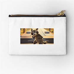 Raccoon Rogue Pets On A Train Zipper Pouches