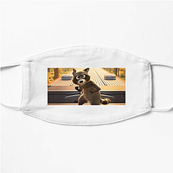 Raccoon Rogue Pets On A Train Face Masks