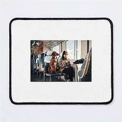 Police Dog Pets On A Train Mouse Pads