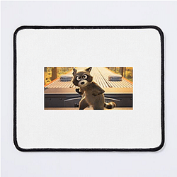 Raccoon Rogue Pets On A Train Mouse Pads