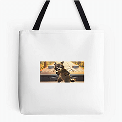 Raccoon Rogue Pets On A Train Bags