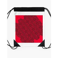 Red Wavey Pattern Drawstring Bag Premium Merch Store