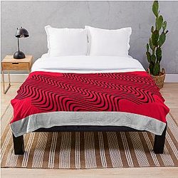 Red Wavey Pattern Blanket Premium Merch Store