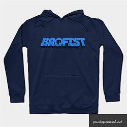 PewDiePie Hoodies - Blue 'Brofist' Text PewDiePie Merch Hoodie