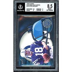 Peyton Manning Rookie Card  1998 Aurora Face Mask  #9 BGS 8.5