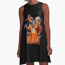 Peyton Manning Denver Broncos A Line Dress
