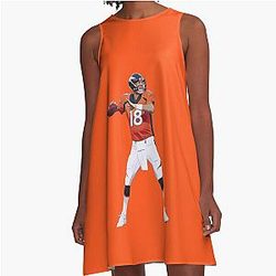 Peyton Manning Denver Broncos A Line Dress