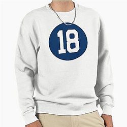 Peyton Manning Number 18 Jersey Indianapolis Colts Pullover Sweatshirt
