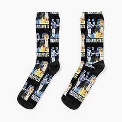 Indianapolis Colts Indiana Pacers Peyton Manning vs Reggie Miller Signatures Socks