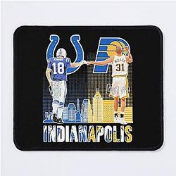 Indianapolis Colts Indiana Pacers Peyton Manning Vs Reggie Miller Signatures Mouse Pad