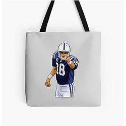 Peyton Manning 18 To The Crowd Over Print Tote Bag