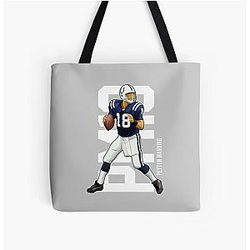 Peyton Manning Ready To Pass All Over Print Tote Bag