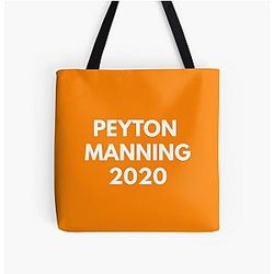 Peyton Manning 2020 White Orange All Over Print Tote Bag